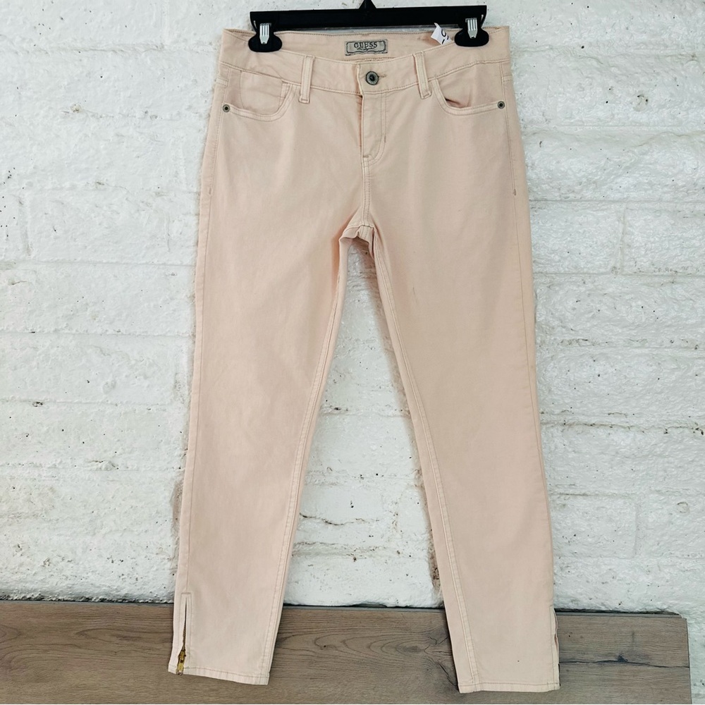 vintage guess pink color mid rise denim jeans size 26